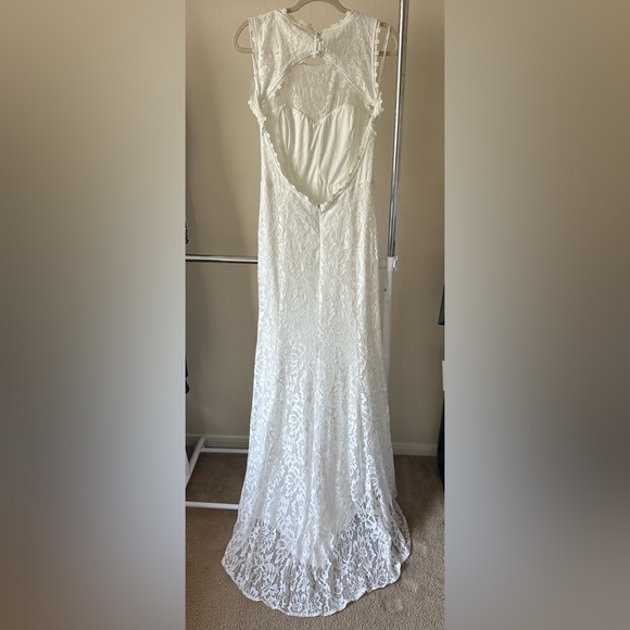 Lulus Your One and Only White Lace Backless Mermaid Maxi Dress - Picture 6 of 7